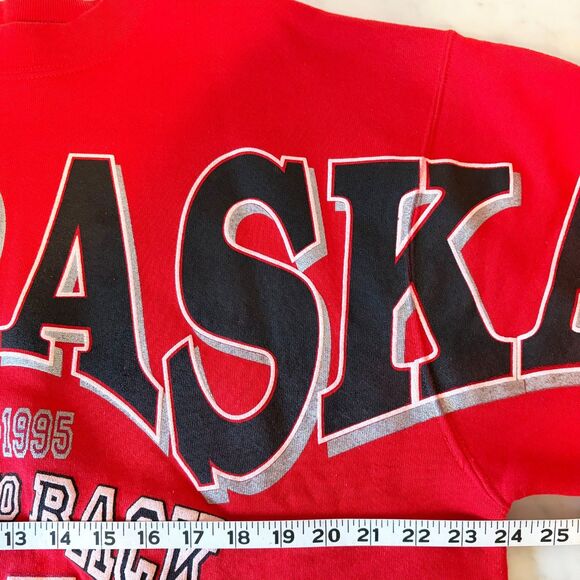 Vintage Nebraska Sweatshirt Cornhuskers Back to Back National Champs 94-95 Large - Picture 7 of 10